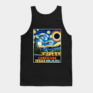 Corsicana Texas Total Solar Eclipse 2024 Starry Night Tank Top